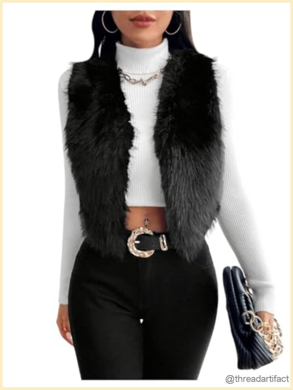 Faux Fur Vest Winter Coat Sleeveless Open Front Waistcoat Outerwear